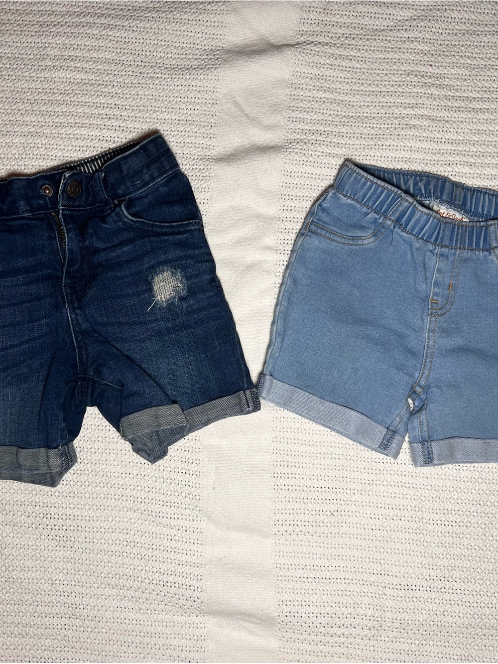 Cat & Jack Two-Pack Denim Shorts in Dark Blue and Light Blue